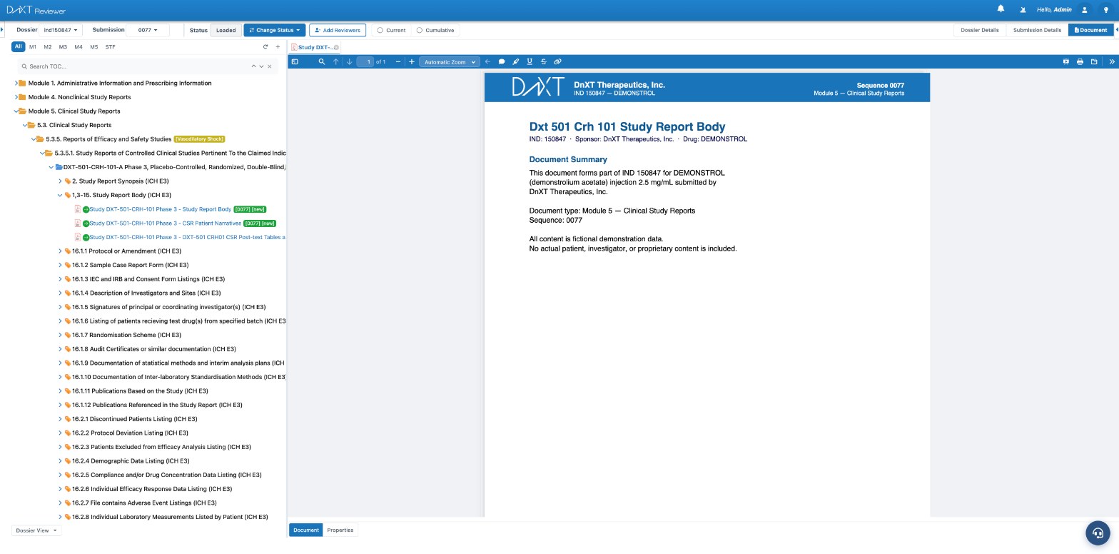 DnXT Reviewer: Document viewer